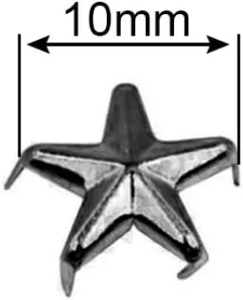 50 Pieces Star-Shaped Studs with Spikes - Hand Pressed Nail Head Rivets 10Mm Gun Metal