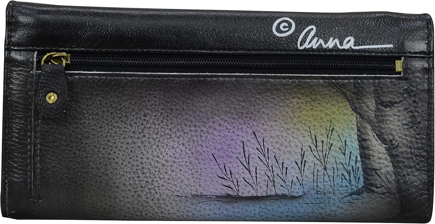 Anna by Anuschka Women's Hand Painted Genuine Leather Multi Pocket Wallet