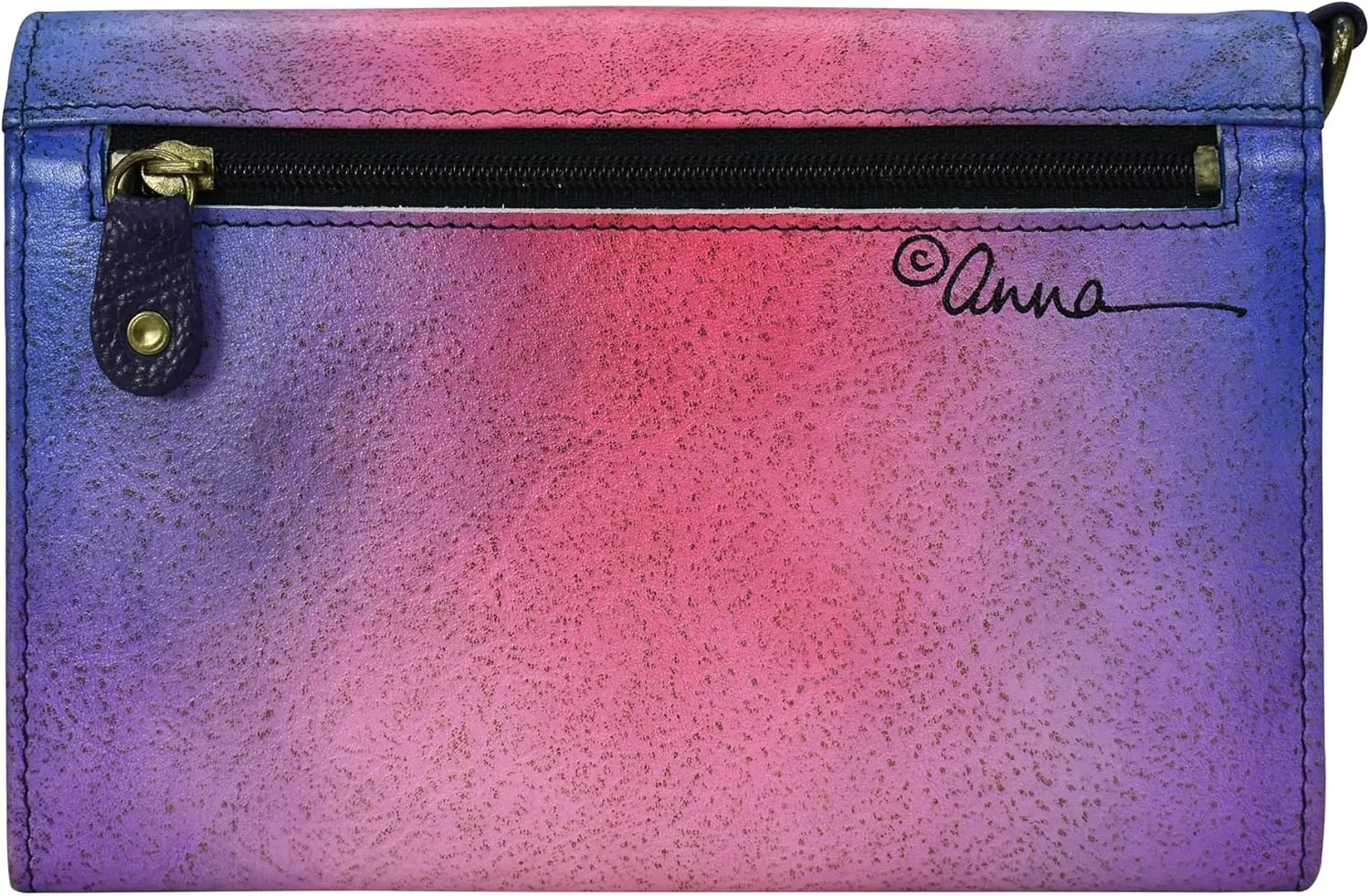 Anna by Anuschka Women's Hand-Painted Genuine Leather Vintage Wristlet Clutch
