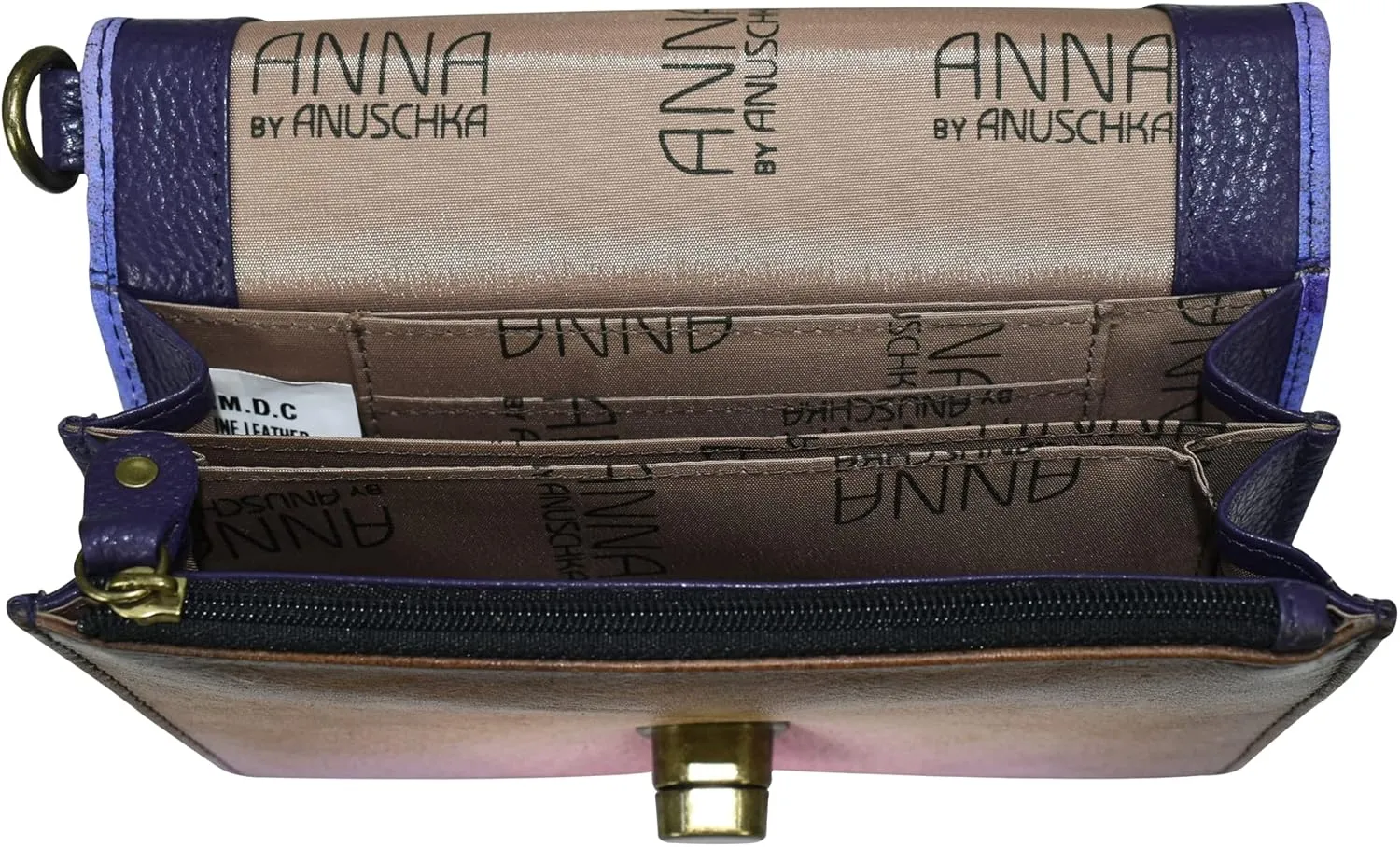Anna by Anuschka Women's Hand-Painted Genuine Leather Vintage Wristlet Clutch