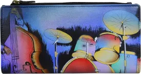 Anna by Anuschka Women's Handpainted Leather Two Fold Clutch Wallet