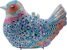 Boutique De FGG Bird Crystal Clutch Purses For Women Dressy Rhinestone Evening Bag Pigeon Prom Clutch Purse for Wedding,Mini