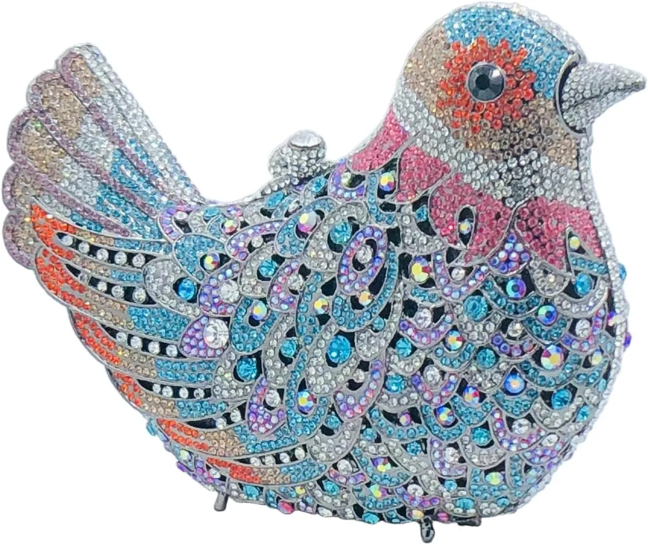 Boutique De FGG Bird Crystal Clutch Purses For Women Dressy Rhinestone Evening Bag Pigeon Prom Clutch Purse for Wedding,Mini