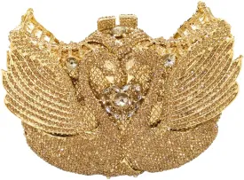 Boutique De FGG Swan Crystal Clutch for Women Evening Handbags Wedding Party Rhinestone Clutch Purse Animal Minaudiere,Mini