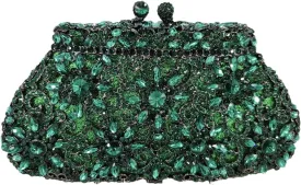 Boutique De FGG Women Crown Minaudiere Handbags Formal Evening Bags Flower Crystal Clutch Purses Wedding Clutch Bag,Mini