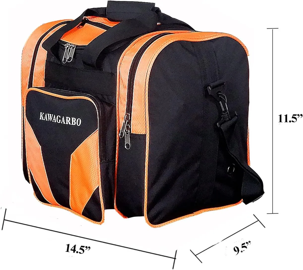 Bowling Bag for Single Ball - Single Ball Tote Bag with Padded Ball Holder - Fits a Single Pair of Bowling Shoes Up to Mens Size 14