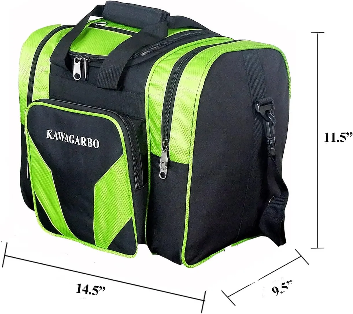 Bowling Bag for Single Ball - Single Ball Tote Bag with Padded Ball Holder - Fits a Single Pair of Bowling Shoes Up to Mens Size 14