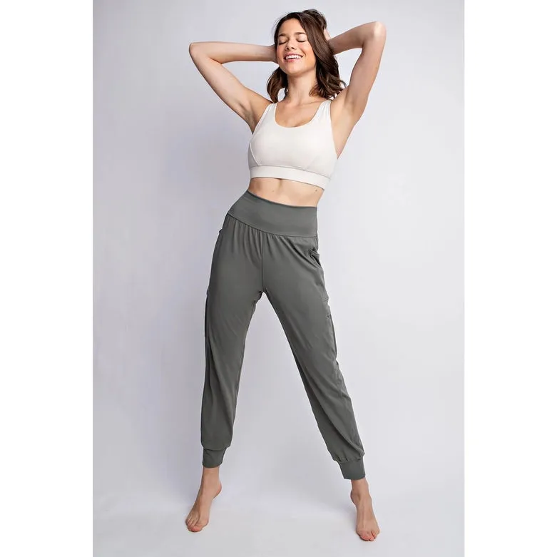 Butter Jogger with Side Pockets Grey Sage