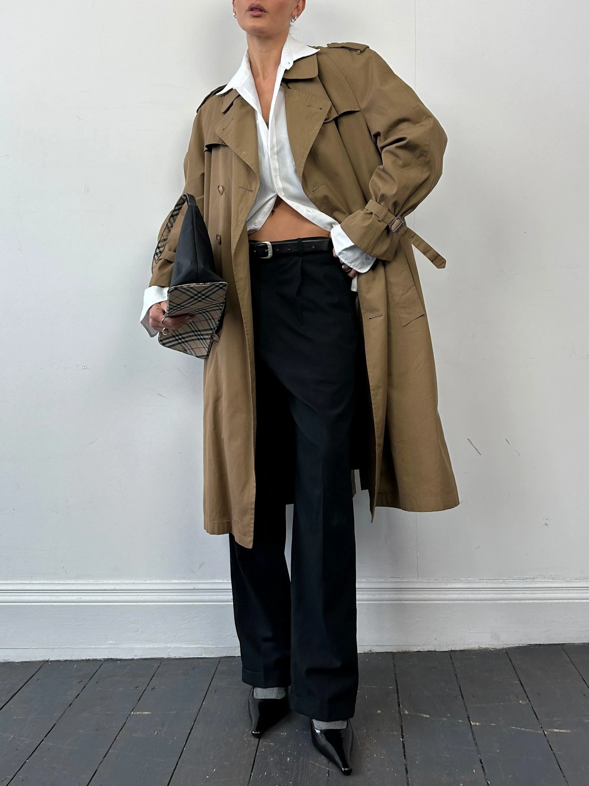 Christian Dior Cotton Double Breasted Trench Coat - L