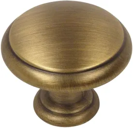 Cosmas 10 Pack 5422BAB Brushed Antique Brass Cabinet Hardware Mushroom Knob