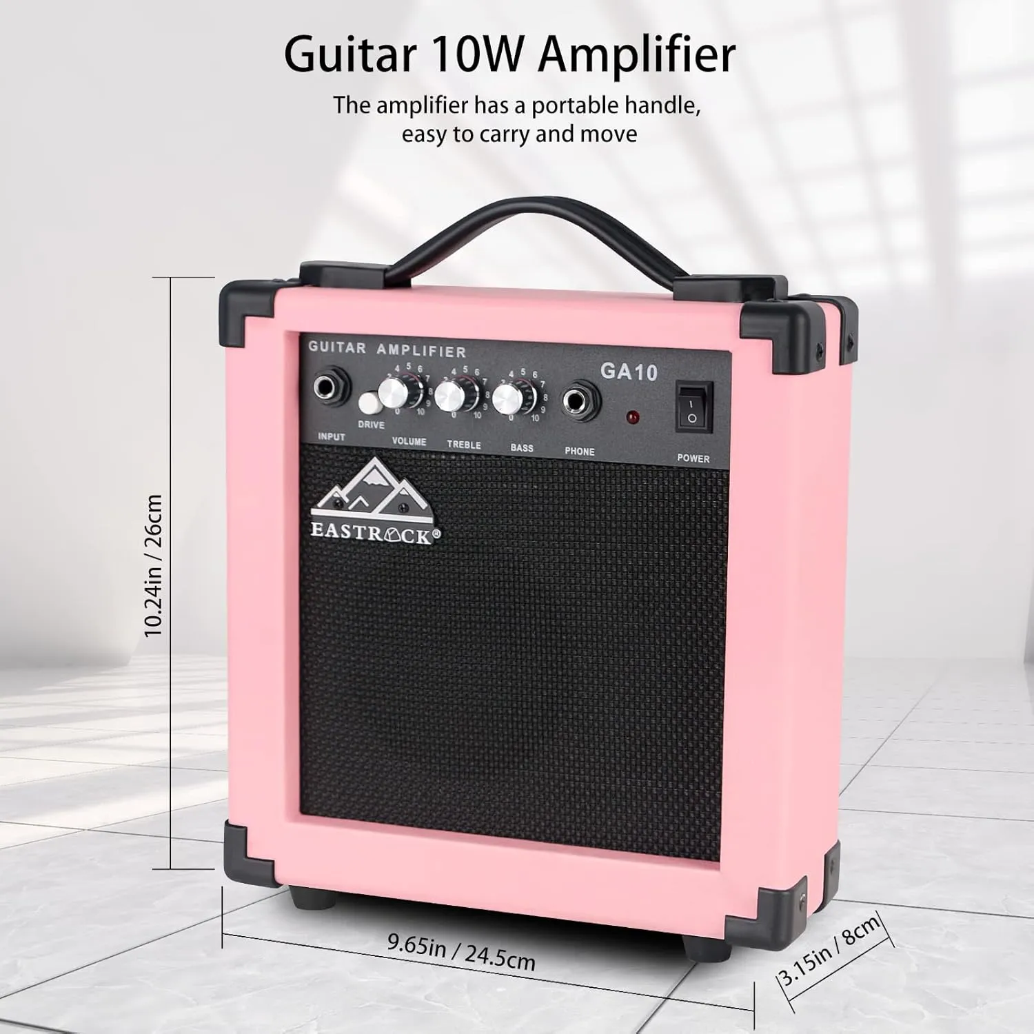 EASTROCK Electric Guitar 39" Full Size Solid Body Electric Guitar Kit for Beginner Electric Guitars for Adults with 10w Amp, Bag, Capo, Shoulder Strap, String, Cable, Picks,(Right-Handed,Pink)