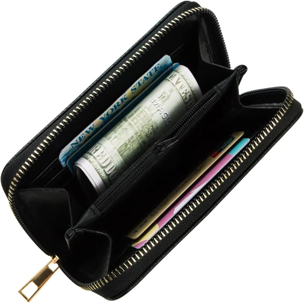FACAI RFID Credit Card Holder for Women - Small Wallet Women with ID Window - Card Holder Wallet Navy