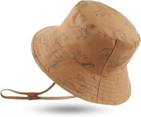 JANGANNSA Dinosaur Baby Boys Sun Hat Cotton Toddler Girls Bucket Hats Summer Sun Protect Cap for Kids