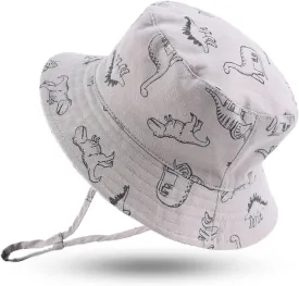 JANGANNSA Dinosaur Baby Boys Sun Hat Cotton Toddler Girls Bucket Hats Summer Sun Protect Cap for Kids