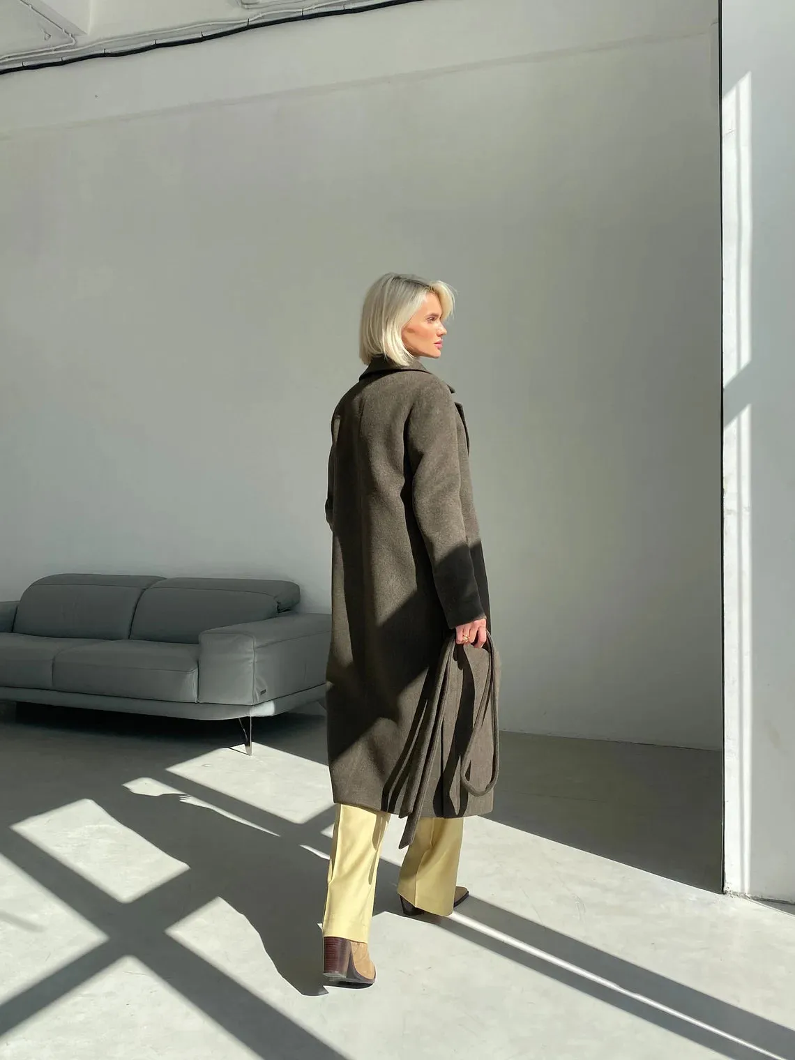 Khaki wool coat, Green wool coat