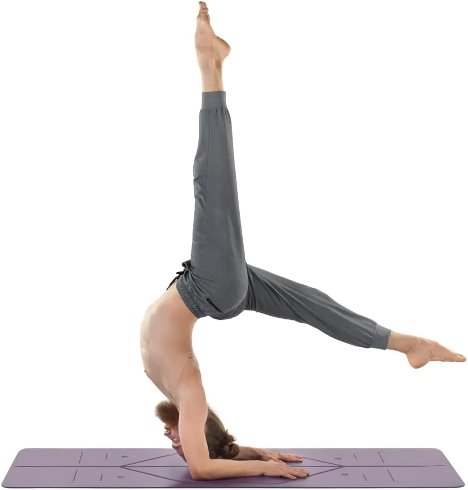 Liforme Original Yoga Mat  Free Yoga Bag Included - Patented Alignment System, Warrior-like Grip, Non-slip, Eco-friendly, sweat-resistant, long, wide, 4.2mm thick mat for comfort