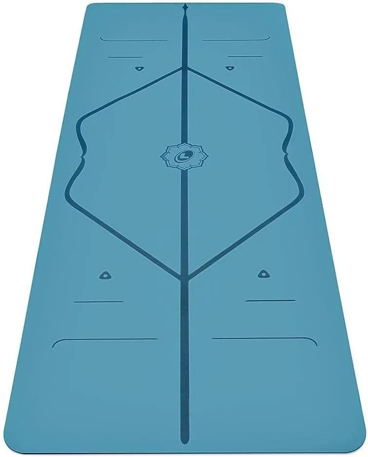 Liforme Original Yoga Mat  Free Yoga Bag Included - Patented Alignment System, Warrior-like Grip, Non-slip, Eco-friendly, sweat-resistant, long, wide, 4.2mm thick mat for comfort