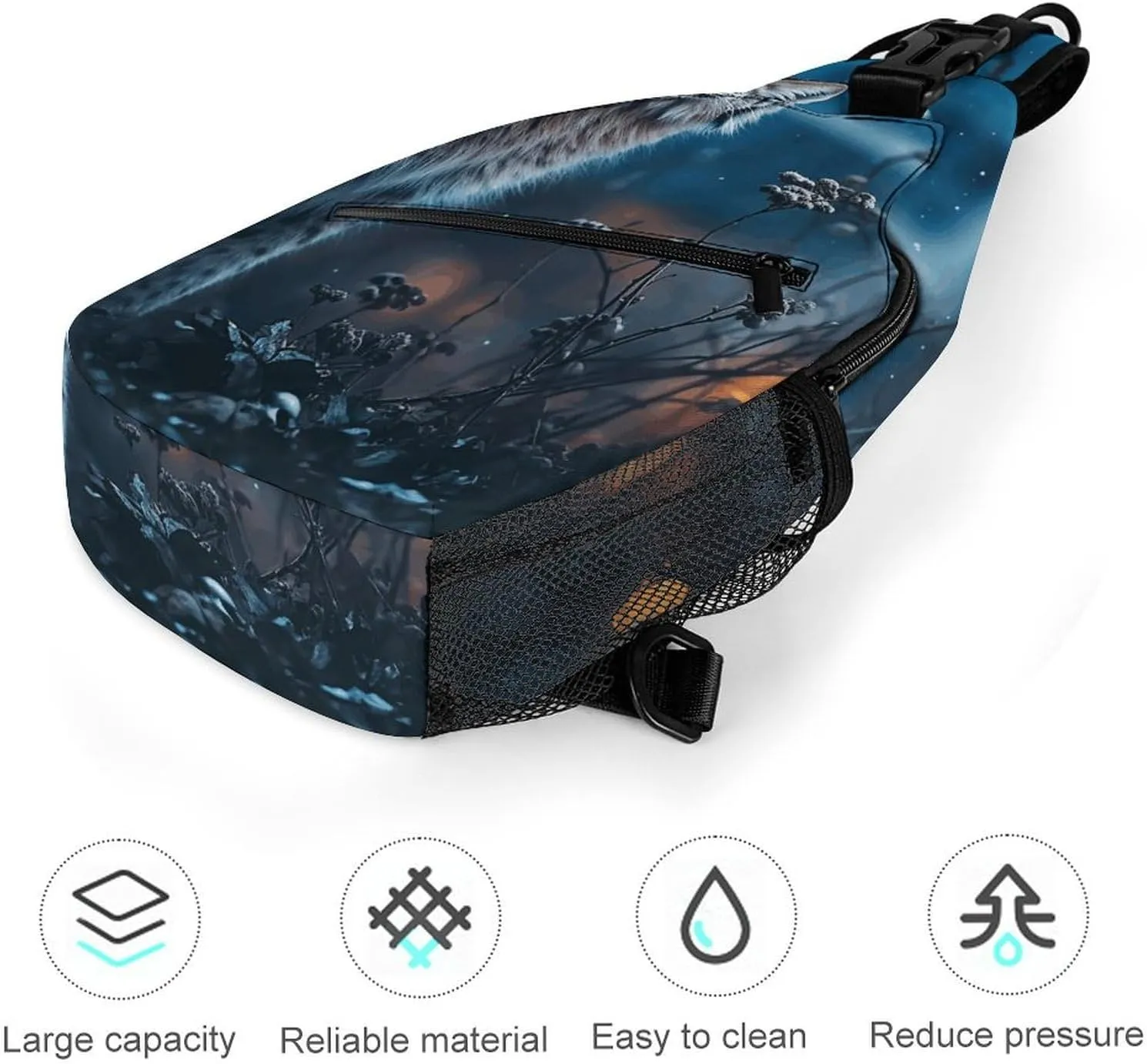 Lightweight Chest Bag Crossbody Bag Female Lynx Sling Backpack for Women Men Sports Travel