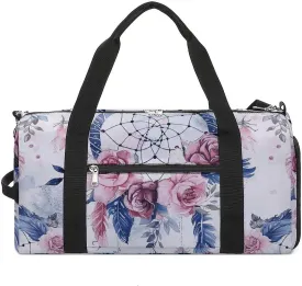 Peach Dream Catcher Barrel Gym Bags for Men And Women, Duffle Bag for Travel Sports Bag Camping Weekend Carry on Overnight Duffel Bag with Shoulder Strap