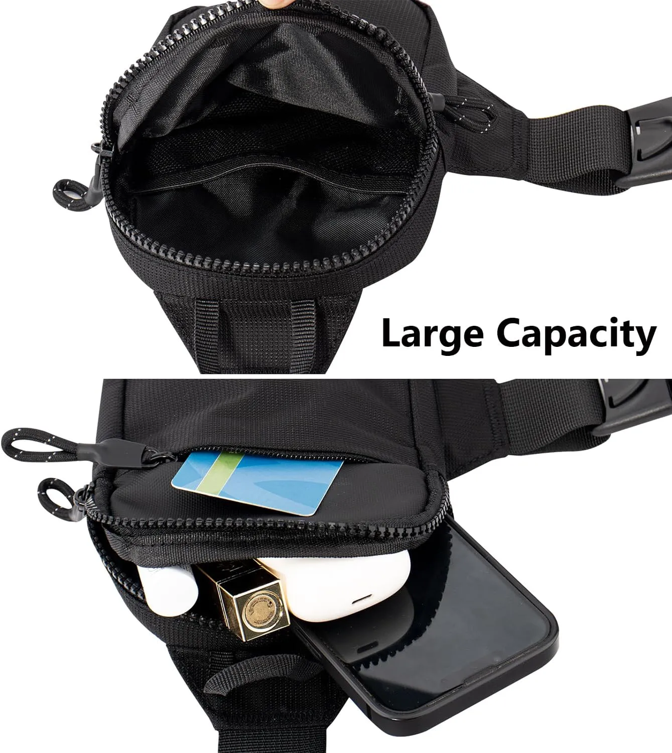 Peicees Mini Sling Bag Crossbody Chest Bag For Men Women Small Belt Purse Phone Holder For Running Workout Travel Waterproof