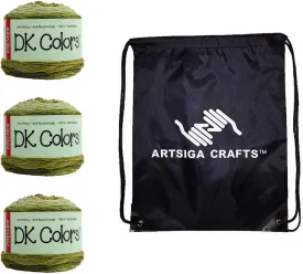 Premier Yarns DK Colors Moss 1071-22 (3-Skeins - Same Dye Lot) DK Light Worsted #3 Anti-Pilling Acrylic Yarn for Crocheting and Knitting with Project Bag