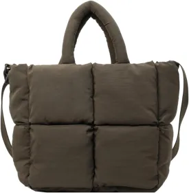 Puffer Tote Bag Lightweight Down Cotton Padded Puffy Purse Quilted Puff Crossbody Bags for Women
