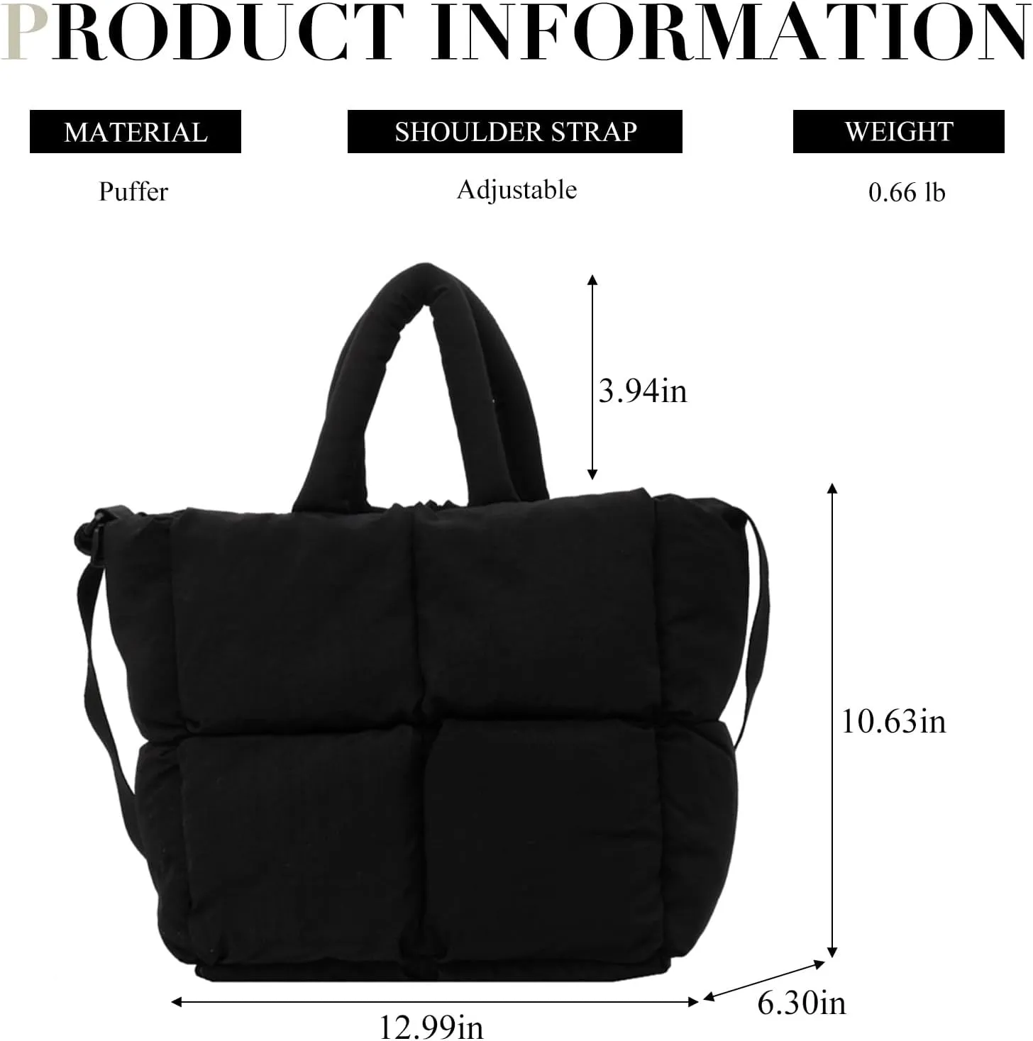 Puffer Tote Bag Lightweight Down Cotton Padded Puffy Purse Quilted Puff Crossbody Bags for Women