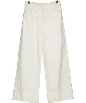 REISS White Myrtle Twill Culotte Trousers UK 4