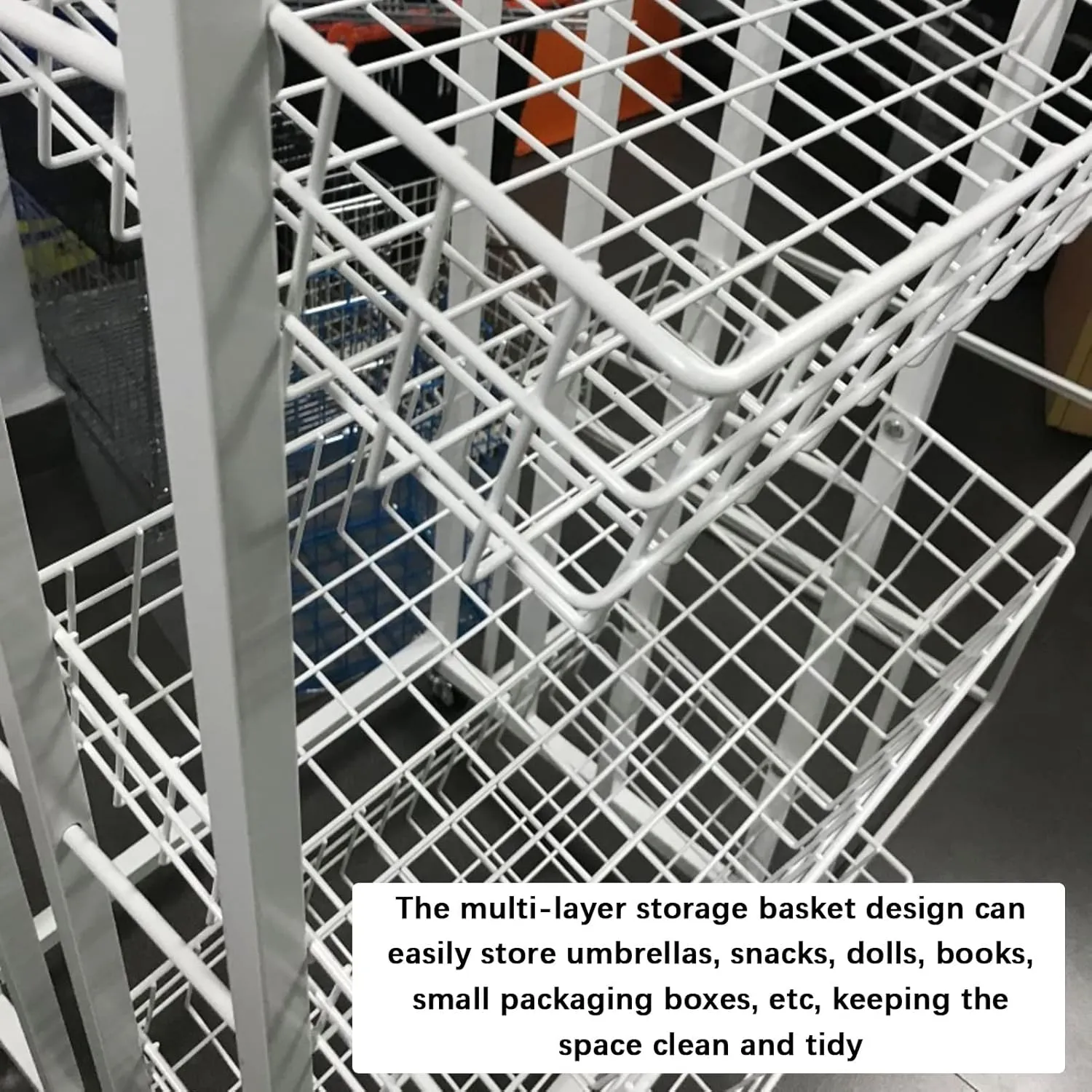 Retail Display Racks, Convenience Store Standing Shelf Units, Rain Gear Organizer, Multifunctional Bakery Bags Sock Belt Storage Hanger, Food Service(Black-60x45x170CM