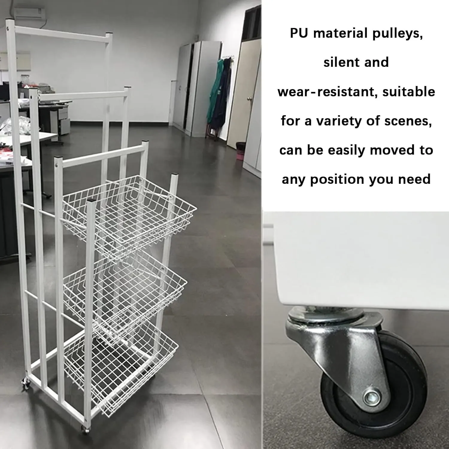 Retail Display Racks, Convenience Store Standing Shelf Units, Rain Gear Organizer, Multifunctional Bakery Bags Sock Belt Storage Hanger, Food Service(Black-60x45x170CM