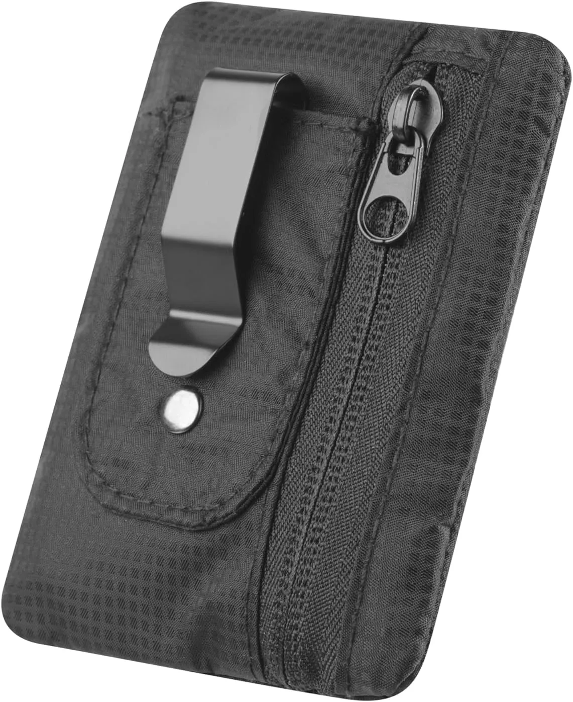 RFID Blocking Clip Stash Pocket, Compact Hidden Travel Belt Wallet for Cards & Cash - Slim Pickpocket-Proof Design for Everyday Carry, Black