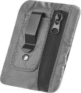 RFID Blocking Clip Stash Pocket, Compact Hidden Travel Belt Wallet for Cards & Cash - Slim Pickpocket-Proof Design for Everyday Carry, Grey