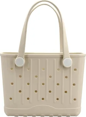 Rubber Tote Bag Small Beach Bag Waterproof Travel Bags Washable Tote Portable Open Handbag for Sports Beach Boat Outdoor