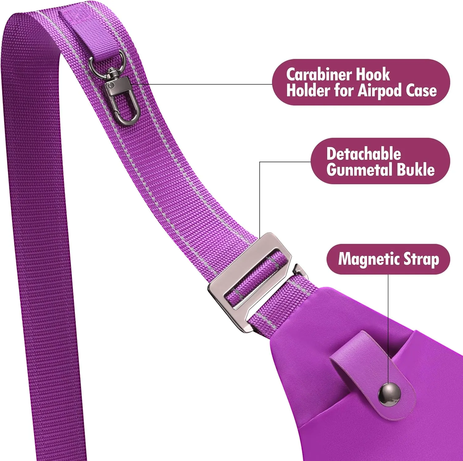 Sling Bag For Men Women Slim Anti-theft Crossbody Shoulder Daypack Lightweight Ergonomics Personal Flex Bag