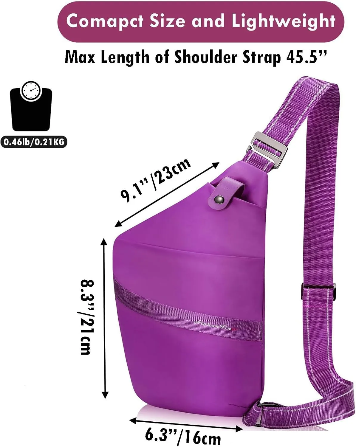 Sling Bag For Men Women Slim Anti-theft Crossbody Shoulder Daypack Lightweight Ergonomics Personal Flex Bag