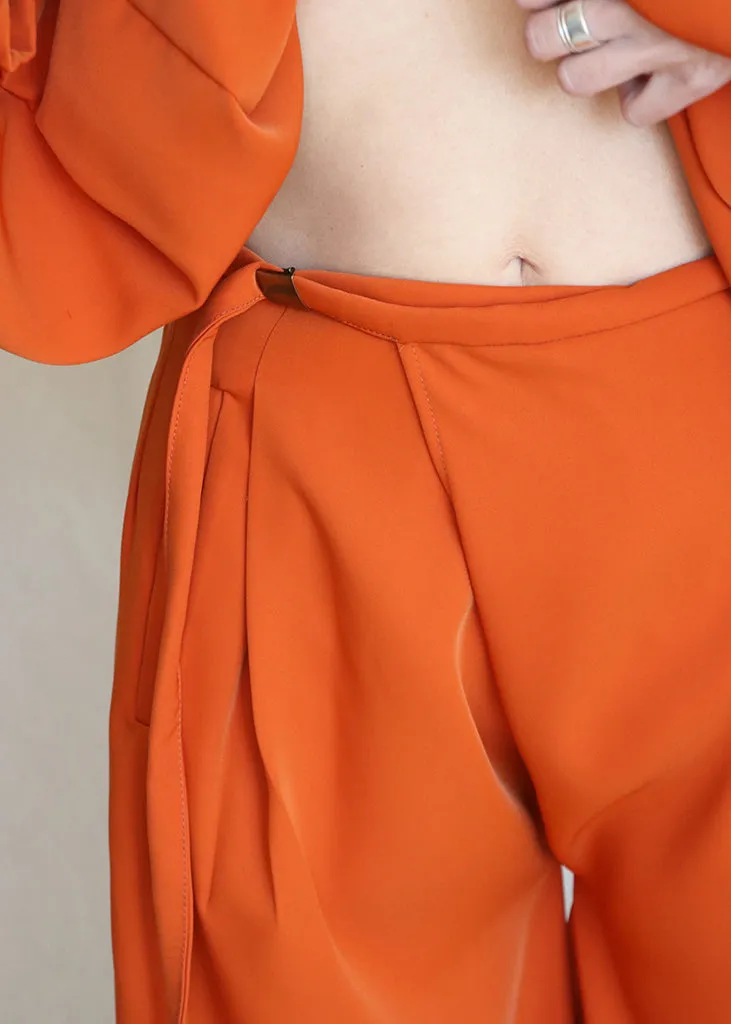 THORA SILK  PANT - TERRACOTA
