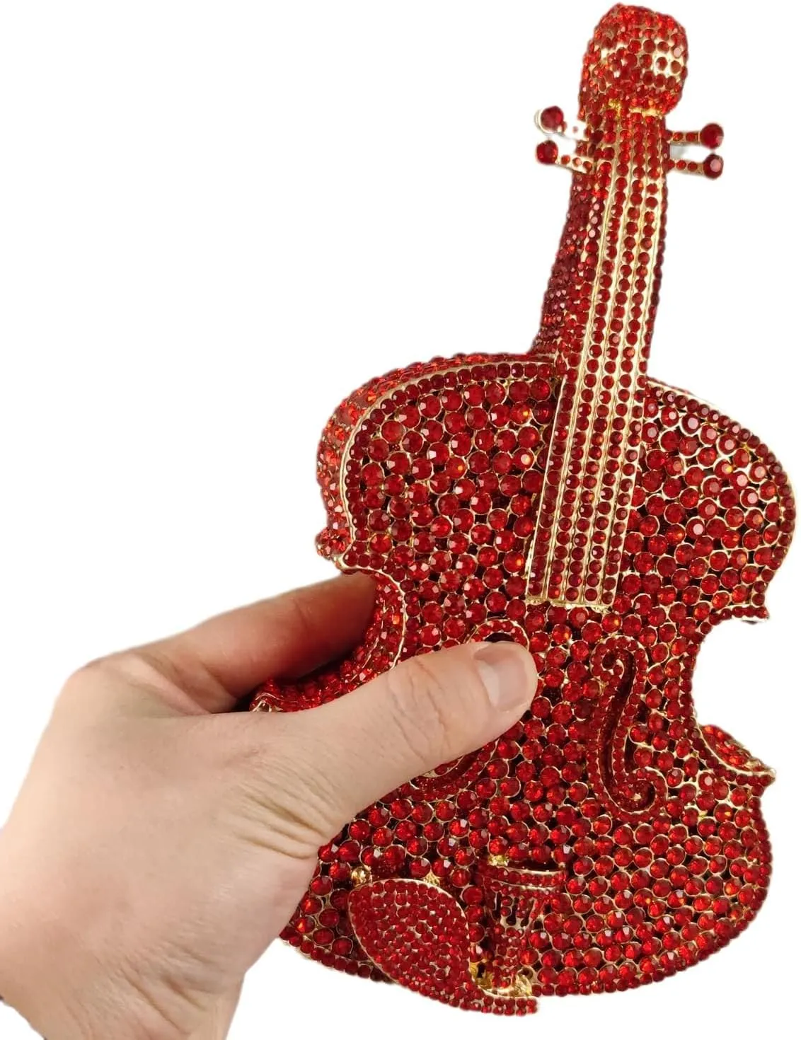 Violin Crystal Clutch Bag Women Novelty Evening Handbags Bridal Party Dinner Rhinestone Clutch Purse Wedding Bag,Mini
