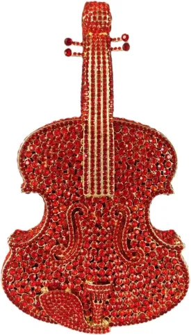 Violin Crystal Clutch Bag Women Novelty Evening Handbags Bridal Party Dinner Rhinestone Clutch Purse Wedding Bag,Mini