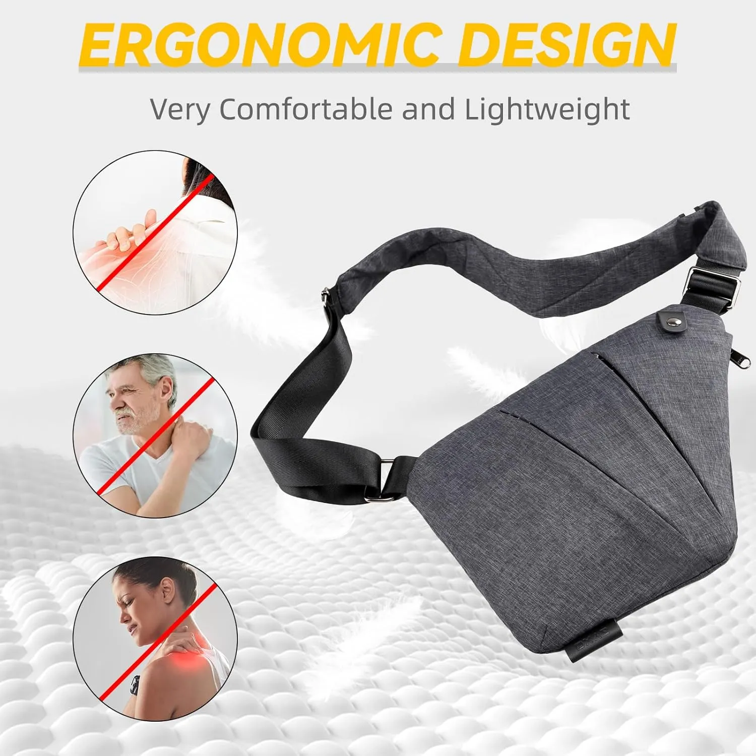 Vipost Anti Theft Crossbody Bags for Women/Men, Multi-Pocket Sling Bag Travel Crossbody Bag for Women with Adjustable Strap
