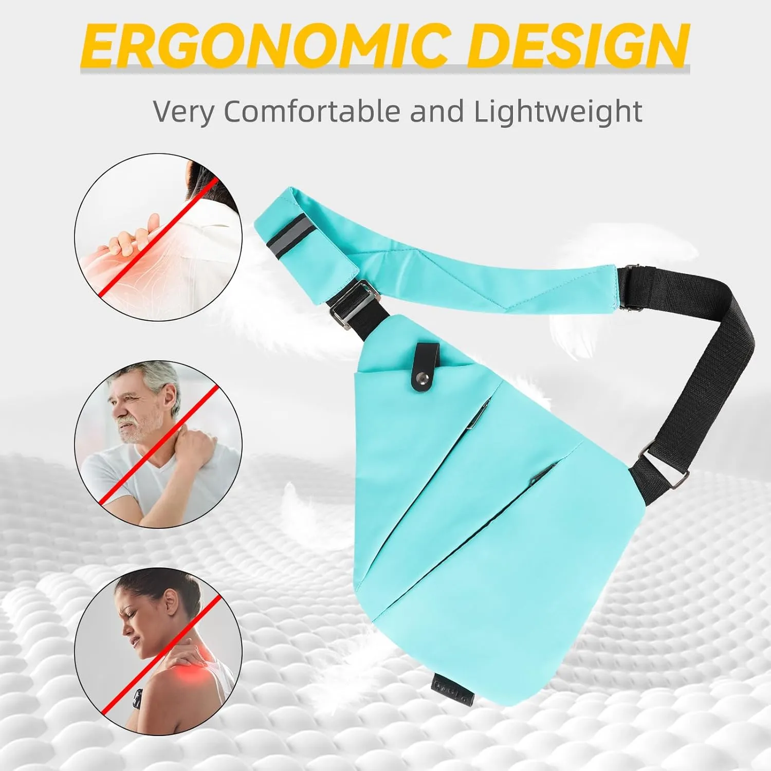 Vipost Anti Theft Crossbody Bags for Women/Men, Multi-Pocket Sling Bag Travel Crossbody Bag for Women with Adjustable Strap