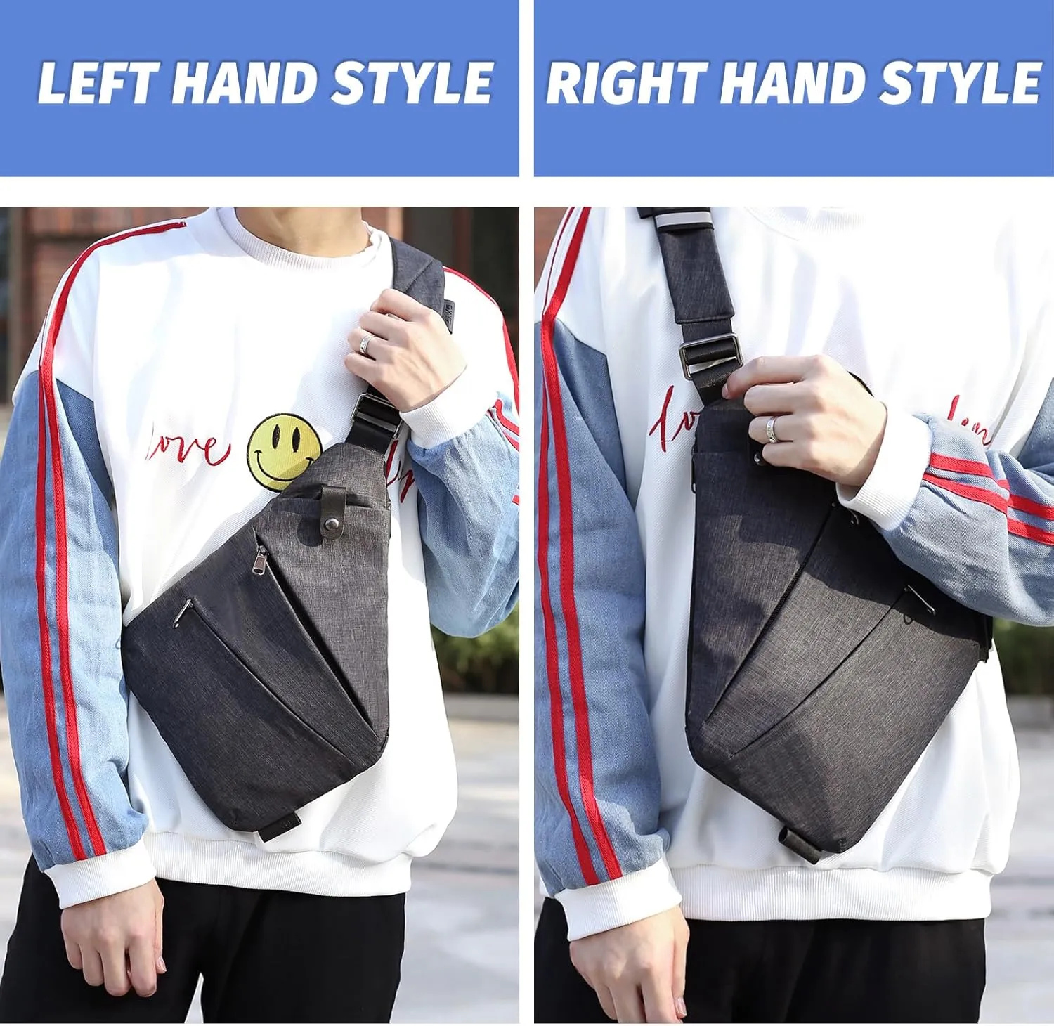 Vipost Anti Theft Crossbody Bags for Women/Men, Multi-Pocket Sling Bag Travel Crossbody Bag for Women with Adjustable Strap