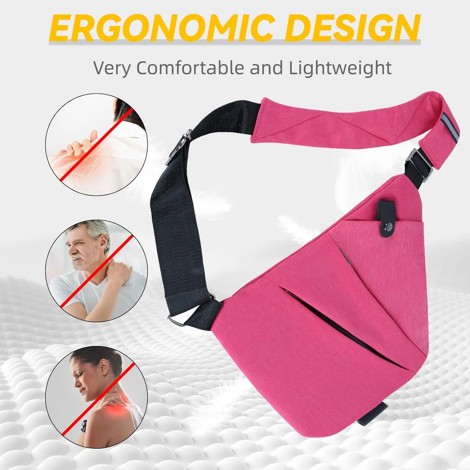 Vipost Anti Theft Crossbody Bags for Women/Men, Multi-Pocket Sling Bag Travel Crossbody Bag for Women with Adjustable Strap