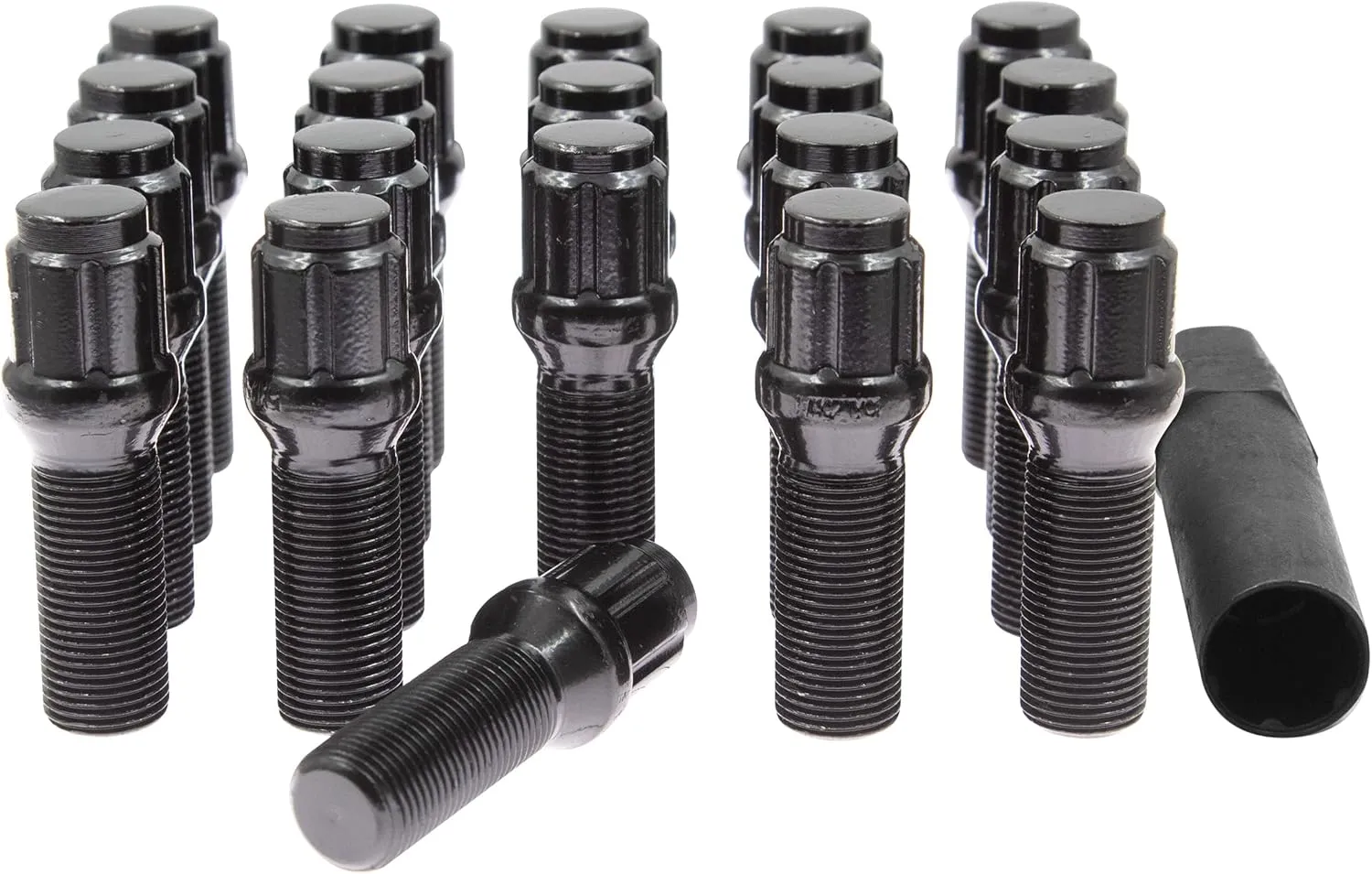 Wheel Accessories Parts 20 Pcs M15 x 1.25 15 x 1.25 Thread Acorn Seat Lug Bolt Car Spline 33mm Thread Length Black Lug Nuts for 2019  Mercedes GLE GLS  2021  Maybach GLS 600