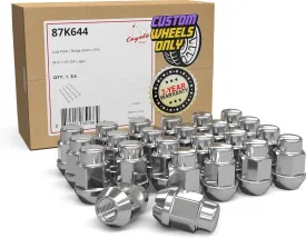 Wheel Accessories Parts 24 Pcs M12 x 1.25 12 x 1.25 Thread Bulge Acorn 35mm 1.38" Long Lug Nuts Chrome 3/4" 19mm Hex Fits Nissan Titan (Non XD) with Aftermarket Wheels