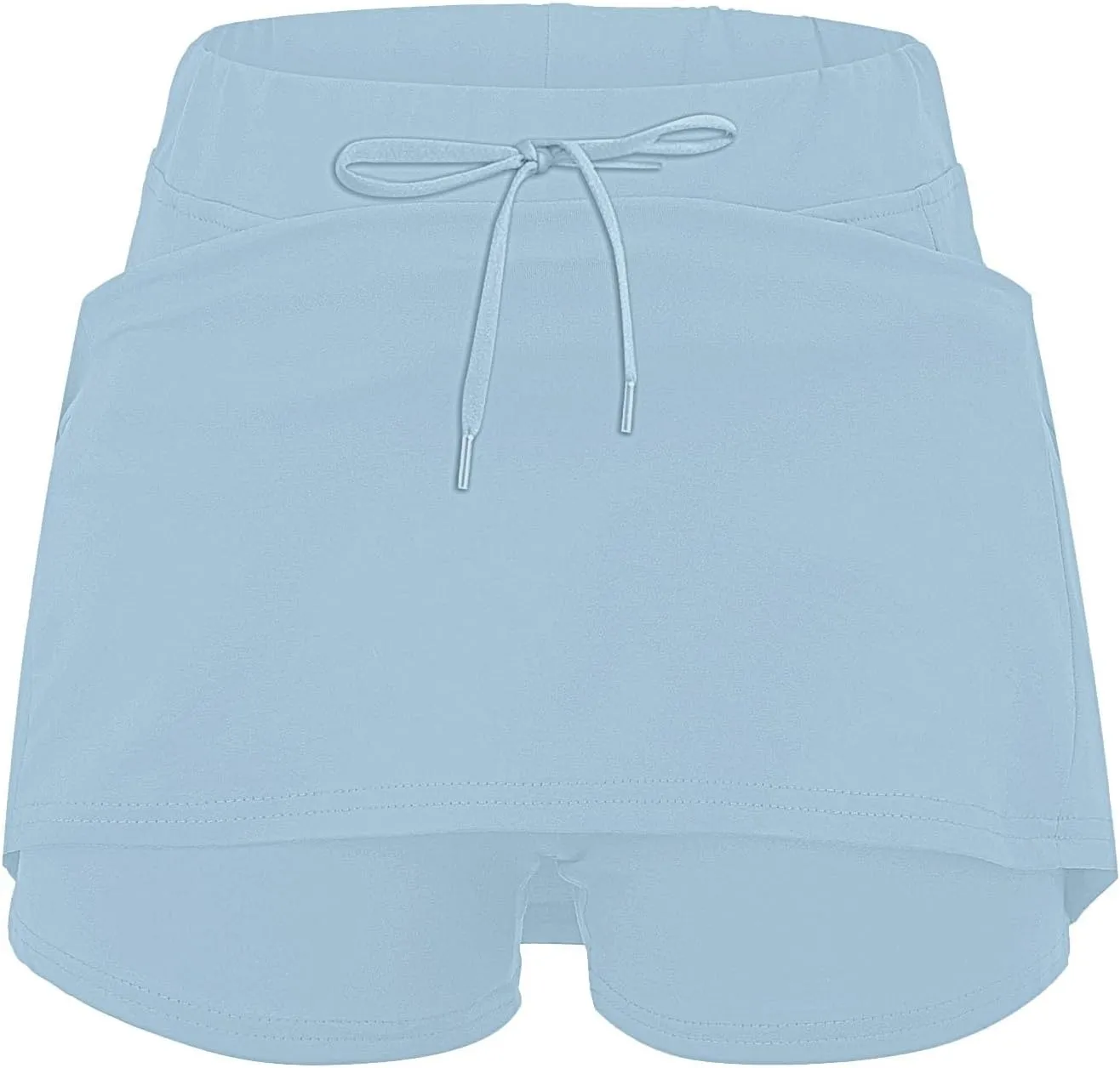 Women's Pocket Pants Solid Mid Waist Culottes Short Skirts Skinny Pants Tennis Skirts