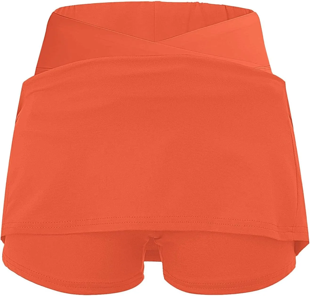 Women's Pocket Pants Solid Mid Waist Culottes Short Skirts Skinny Pants Tennis Skirts