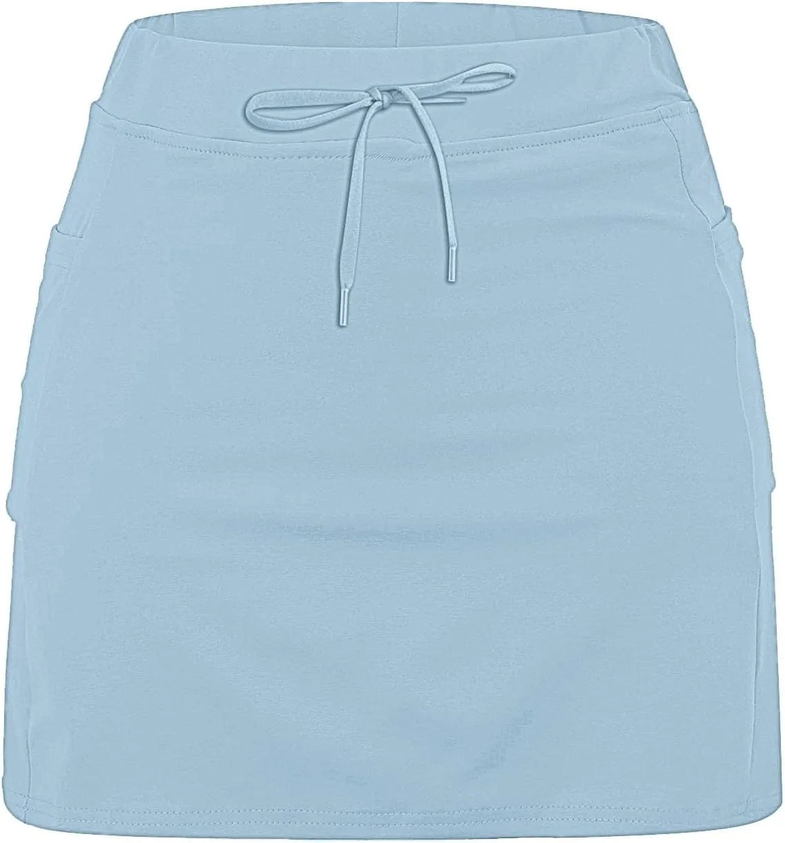 Women's Pocket Pants Solid Mid Waist Culottes Short Skirts Skinny Pants Tennis Skirts