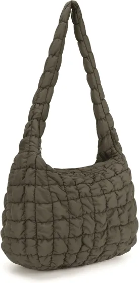 YFGBCX Quilted Tote Bag for Women - Lightweight Puffy Shoulder Bag with Quilted Padding